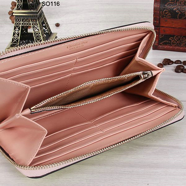 dior wallet calfksin leather 116 lemonyellow&pink - Click Image to Close